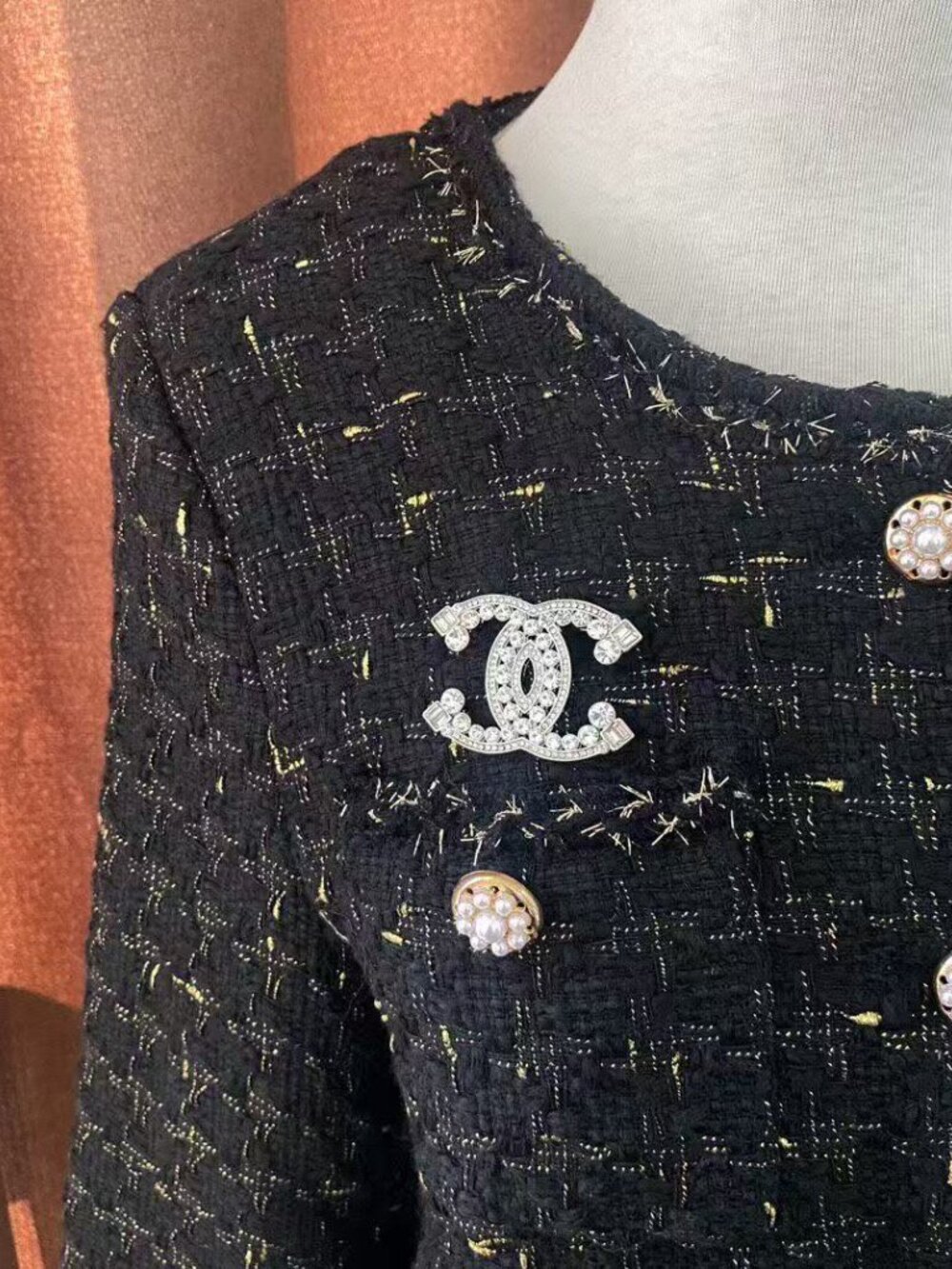 CHANEL White Brooch